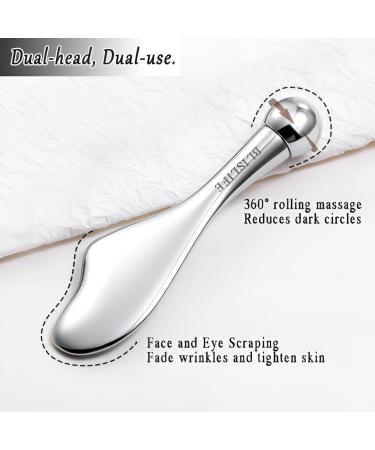 Mini Eye Care Stick & Gua Sha Facial Roller - Reduce Puffiness & Wrinkles | On-the-Go Beauty Tool for Women | Zinc Alloy Massager - Buy Online on GoSupps.com
