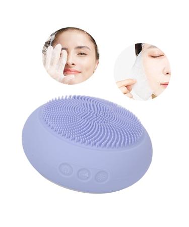 2 in 1 Electric Facial Cleansing Brush & Heating Mask | Waterproof Vibrating Silicone Brush for Blackhead Acne & Pore Care - Purple - Buy Online on GoSupps.com
