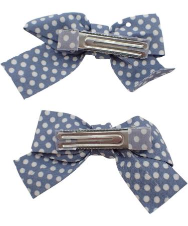 Topkids Accessories 2pc Hair Bows Set Stylish Fashion Cute Bow Hair Clips Alligator Beak Bow Hair Slides Party Festival Hair Accessories Girls Children's Women's Wedding (Blue Polka Dot) - Buy Online on GoSupps.com