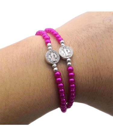 Oralgo Catholic Cross Finger Chain Bracelet - Double-Aged Art Pearls Rosary Wrist Chain for Women & Girls - Imitation Pearls - Buy Online on GoSupps.com