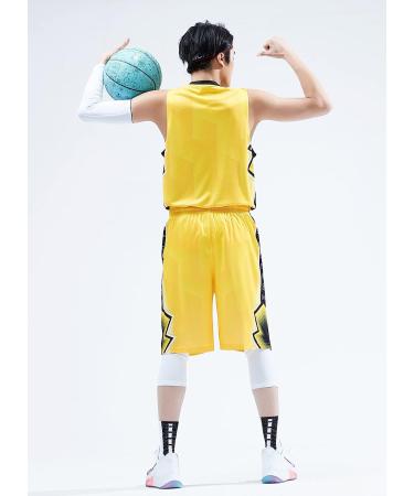 Topeter Men's Yellow Mesh Basketball Shorts - 2XL | Team Uniform for Sports Scrimmage - Buy Online on GoSupps.com
