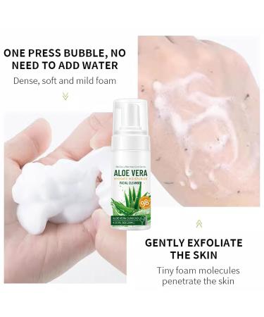 Aloe Vera Face Cleanser | Gentle Exfoliating Foam for All Skin Types | Hydrating & Soothing Cleanser - International Shipping Available - Buy Online on GoSupps.com