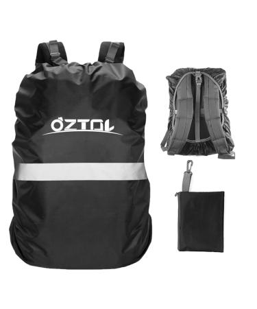 OZTDL Upgraded Triple Backpack Waterproof Cover, Anti-Slip Cross Buckle Strap,Ultralight Rucksack Rain Covers with Reflective for Hiking,Camping,Traveling,Biking black 55-60L
