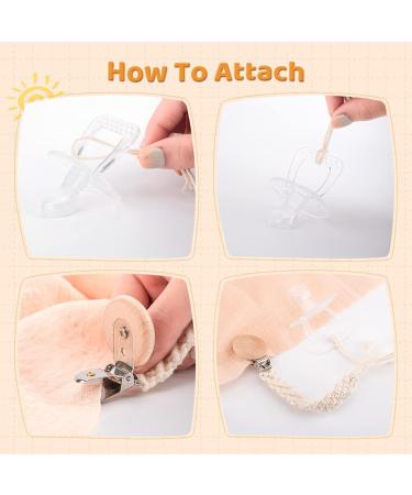 IOSPKKIO 3-Piece Pacifier Clip Set for Boys & Girls - Handmade Braided Cotton Holders with Wooden Clips - Beige Baby Shower Gift - Buy Online on GoSupps.com