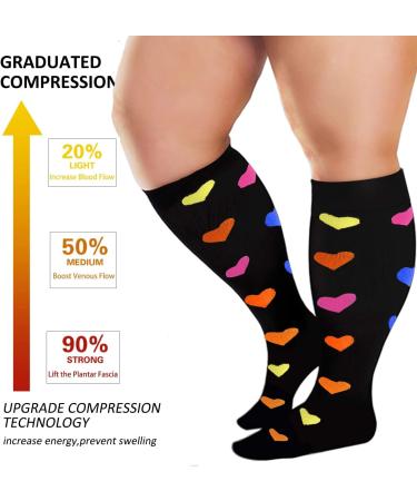 Plus Size Compression Socks for Women & Men - 20-30 mmHg Wide Calf Stockings for Optimal Circulation Support - Buy Online on GoSupps.com