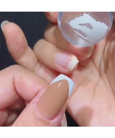 HJ-NAT074-2 French Silicone Nail Art Stamp Set - 2-Piece Transparent Template for Manicure & Scrapbooking - Buy Online on GoSupps.com
