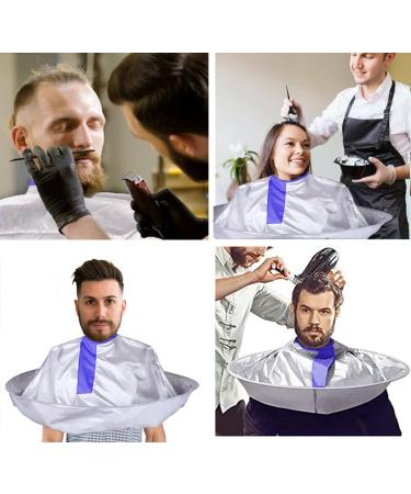 Barber Salon Hair Cutting Cape - Adult Silvery and Blue - Buy Online on GoSupps.com