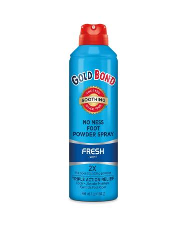 Gold Bond No Mess Talc-Free Foot Powder Spray, 7 Oz, Fresh