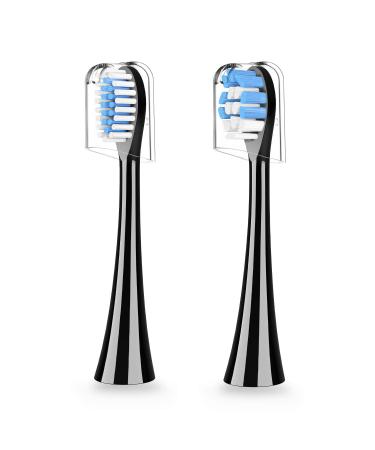 PERSMAX Replacement Tooth Brush Heads Refill Compatible with PERSMAX Electric Dental Calculus Remover  2 Brush Heads  Black
