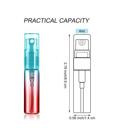 24-Piece 4ml Mini Perfume Spray Bottles Set | Colorful Glass Refillable Fine Mist Containers for Travel, Essential Oils & Perfume | Portable Tube | 6 Gradient Colors - Buy Online on GoSupps.com