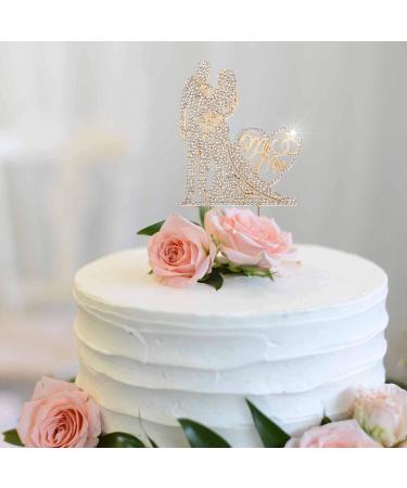 Mr and Mrs Cake Topper Rhinestone Crystal Metal Love Wedding Cake Topper Funny Bride and Groom Gold Mr-gold - Buy Online on GoSupps.com