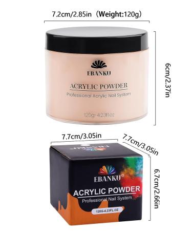 EBANKU Nude Acrylic Powder 120g - Professional Long-Lasting Nail Extension Powder - No Lamp Needed - Nude Pink - Buy Online on GoSupps.com