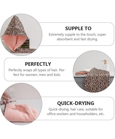 Beaupretty 1pc Bathroom Long Dry Hat Microfiber Makeup Short Quick Layer Absorbent Household Water Drying Double Wrap Curly Cap Wrapping Leopard Hair Turban Bath Headband Spa Fleece - Buy Online on GoSupps.com