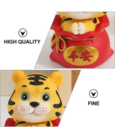 Beavorty 2 pcs year of the tiger bobble head ornament christmas toys light house decorations for home small animal toys Resin Lovely Animal Ornament car chinese mascot toys Home Tiger Decor Redx2pcs 6X6X9.5CMx2pcs - Buy Online on GoSupps.com