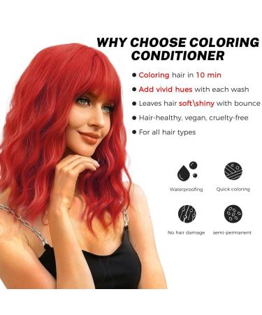 SOVONCARE Red Semi-Permanent Hair Dye Conditioner | 5.28 OZ - Color in 10 Min Cruelty-Free International Shipping - Buy Online on GoSupps.com