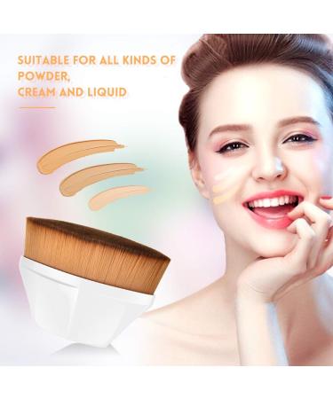 Buy Flat Kabuki Make-Up Brush Set Soft Silky Fiber Foundation & Blush Brush with Flower Storage Case Ideal for Liquid Cream & Concealer (White) - International Shipping Available - Buy Online on GoSupps.com