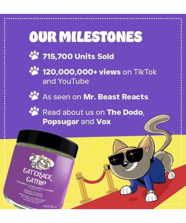 Cat Crack Catnip Premium Blend - Infused with Maximum Potency for Hours of Kitty Fun! 4 Cups - Buy Online on GoSupps.com