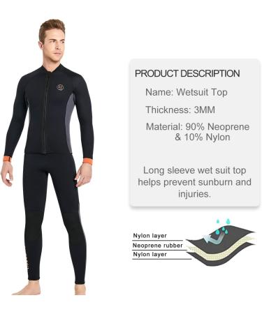 Wetsuit Pants and Tops Set 3mm Neoprene for Men, Large - Perfect for Diving, Surfing, Swimming - Black - Buy Online on GoSupps.com