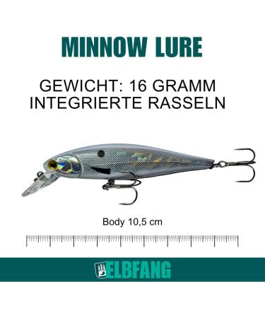 ELBFANG Wobbler Set - 10.5 cm / 16 g - Ideal for Pike Zander & Perch - Includes Artificial Bait Box - International Shipping - Buy Online on GoSupps.com