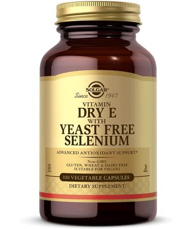 Solgar Vitamin Dry E with Yeast Free Selenium 100 Vegetable Capsules - Buy Online on GoSupps.com