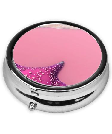 Pink Sand Beach Round Pill Box | 3 Compartment Organizer | Portable Travel Pill Box for Convenient Travel - Buy Online on GoSupps.com