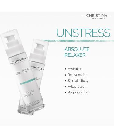 Christina Unstress Absolute Relaxer Peptide Serum | Hyaluronic Acid Face Serum for All Skin Types | Boosts Collagen & Elastin - Buy Online on GoSupps.com