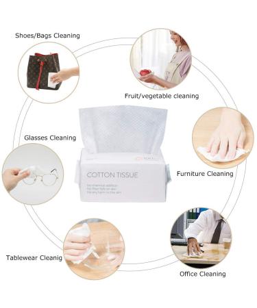 100PCS Large Disposable Face Towels | Makeup Removing Cotton Tissue | Reusable Skin Care Pads - Wet & Dry Use - Buy Online on GoSupps.com