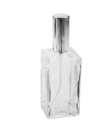 Fantasia Perfume Flakon 100ml - Empty Square Glass Bottle with Atomizer Pump Refillable Silver Cap - Ideal for DIY Fragrance - Buy Online on GoSupps.com