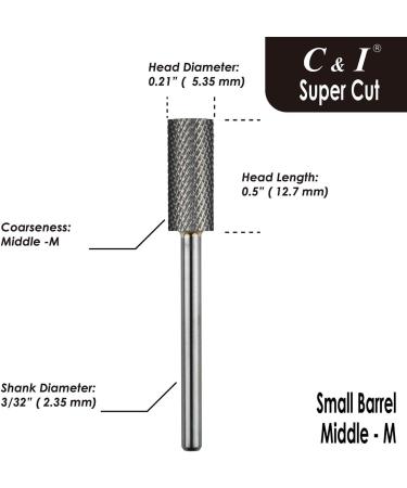 Super Cut Upgrade Edition Small Barrel Nail Drill Bit for Electric Manicure Drill Machine Remove the Nail Gels Acrylic Gels or Dip Powder (Middle -M) - Buy Online on GoSupps.com