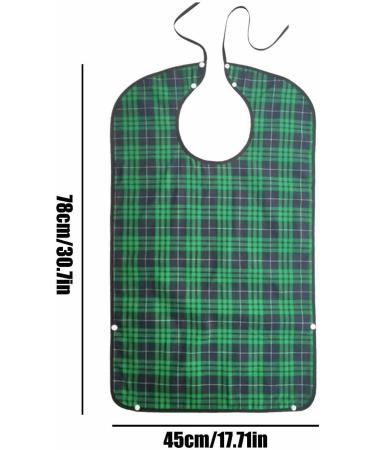 Fovolat Bib For Adults | Washable Eating Bib Waterproof Clothing Protector Washable Reusable Large Bibs Adult Bibs With Food Green - Buy Online on GoSupps.com