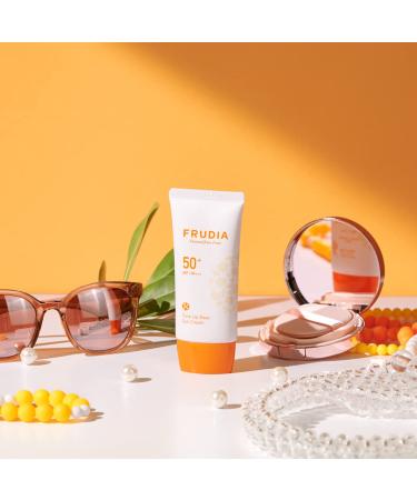 Frudia Tone Up Base Sun Cream 50g - Broad Spectrum SPF Brightening Moisturizer for All Skin Types - Shop Internationally - Buy Online on GoSupps.com