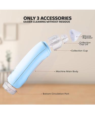 MISSAA Electric Nasal Aspirator for Baby & Toddler | 3 Suction Levels, 2 Silicone Tips, Self-Cleaning | Music & Light Soothing Function - Blue - Buy Online on GoSupps.com