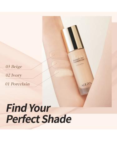 AGE 20's Perfect Fit Liquid Foundation Makeup 48-Hour Lasting Lightweight Seamless Coverage Natural Matte Finish 03 Beige 1.01 fl oz - Buy Online on GoSupps.com