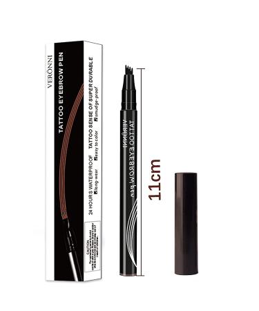 Anjoize 4-Tip Microblade Brow Pen - Long-Lasting Dark Brown Eyebrow Pencil - Buy Online on GoSupps.com