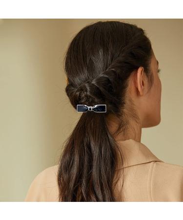 Elegant Bow Tie Kawaii Hair Clips 2 Pack - Metal Matte Hairpins for Women and Girls - Japanese Hair Barrettes Accessories (Little Size 2.56x0.67 Inch) - Buy Online on GoSupps.com