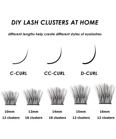 Lanciley Individual Lashes 72 Clusters | DIY Eyelash Extensions C/D Curl | Natural Soft & Reusable | Easy to Use | 10/12/14/15/16mm - L28 - Buy Online on GoSupps.com