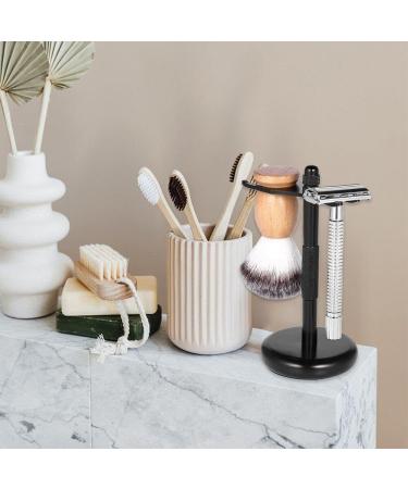 Stainless Steel Men's Razor Holder & Shaving Brush Stand | Safety Shaving Tool for Grooming - Buy Online on GoSupps.com