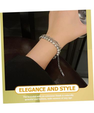 VALICLUD 3pcs Rhinestone Bracelet Beaded Bracelets Women Bracelets Chain Bracelet Charm Bracelets for Girls Bracelet for Charms Girls Bracelet Wrist Jewelry Alloy Light Luxury Decorate Miss 20x2CM Silver - Buy Online on GoSupps.com