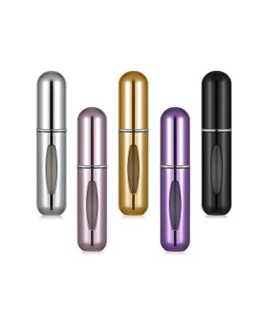 DEPOZA Perfume Travel Refillable Mini Perfume Travel Bottle Portable Spray Atomizer Accessories 5 sets of 5ml/0.2oz Classic