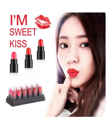 12Pcs Capsule Pills Lipstick Set for Women - Strawberry Mint Apple Flavor Lip Balm, Color Changing Jelly Magic, Matte & Metallic Lipstick Kit for Long-Lasting Wear - Buy Online on GoSupps.com
