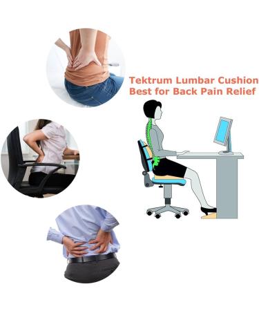 Tektrum Orthopedic Lumbar Cushion for Back Pain Relief - Ergonomic Support for Home Office & Car Seat - Improve Posture - Black (015-A - Buy Online on GoSupps.com