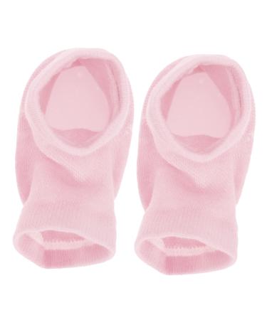 ULTECHNOVO 1set Heightening Socks Heel Softening Socks Soft Silicone Heel Lift Insole Sole Height Increase Invisible Sock Pad Sole Lifts Polyester Cotton Increased Heel Socks Men and Women 12.5x11cm Pink