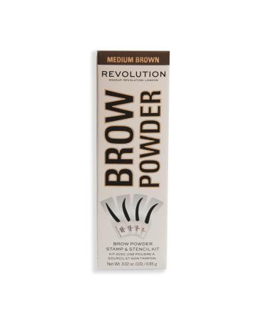 Buy Revolution Brow Powder Stamp & Stencil Kit - Medium Brown Brow Shaping Tool with Stencils | International Shipping Available - Buy Online on GoSupps.com