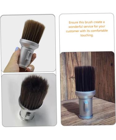 Ipetboom Body Powder Brush Dust Collector for Home Makeup Brush Shampoo Barber Cleaning Brush Hair Salon Shave Brush Broken Hair Remove Brush Duster Loose Powder Fiber Neck Man 13.5x6cm Silver - Buy Online on GoSupps.com