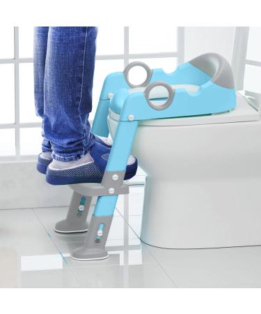 Potty Training Seat with Step Stool Ladder for Boys & Girls - Gray/Blue - Buy Online on GoSupps.com