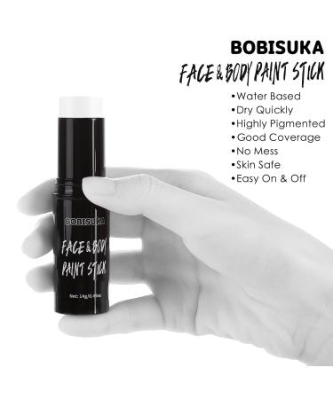BOBISUKA White Face Body Paint Stick - Quick Drying Water-Based Makeup for Halloween Sports Cosplay & SFX | Eye Black Sticks for Football Baseball & Softball - Buy Online on GoSupps.com