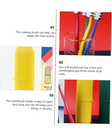 Housoutil 8 Pack Toothbrush Covers & Holders - Travel Plastic Toothbrush Box - Yellow - Buy Online on GoSupps.com