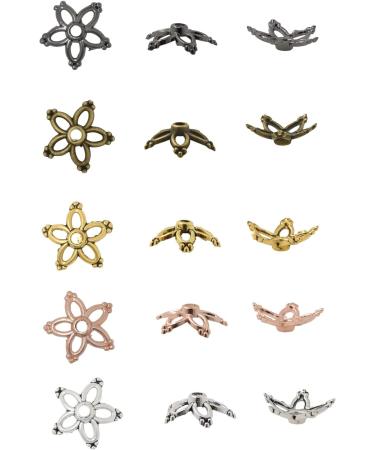 Mandala Crafts Metal Bead Caps Assorted Pack - 375 PCs 9x5mm, 5 Colors - Jewelry Making End Caps for Bracelet, Necklace, Earrings - Buy Online on GoSupps.com