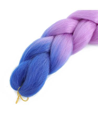 LDMY Jumbo Braiding Hair Extensions - 6PCs Pack 24 Ombre Lake Green Purple Pink 100g Each - Synthetic Jumbo Braids for Women - Buy Online on GoSupps.com