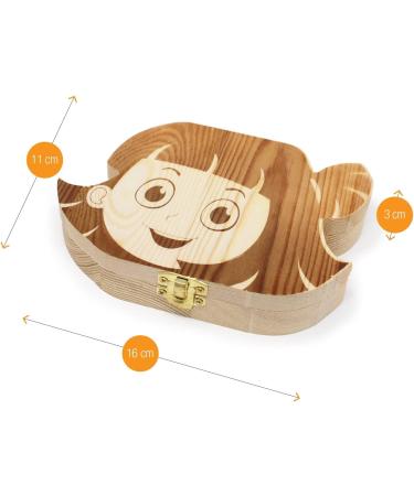 Cute Wooden Milk Toothbox Set with Tweezers and Toothpick | Large Size for Girls | Keep Milk Teeth, Fluff, and Umbilical Cord Safe - Buy Online on GoSupps.com